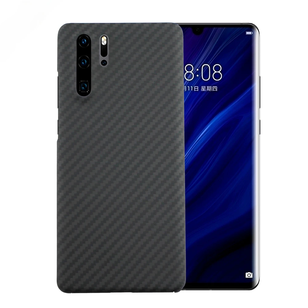 

New! Real Aramid Fiber Carbon Fiber Phone For Huawei P30 Pro Phone Light Thin Matte Protective Shell CASE Cover