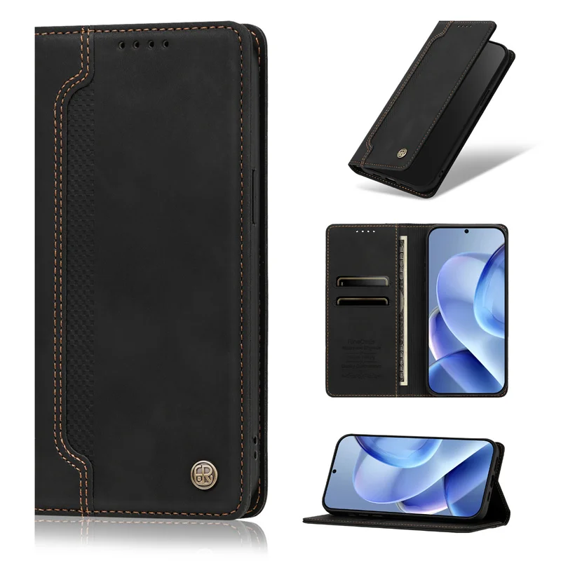 Luxury Business Magnetic Stand Wallet Phone Case Cover