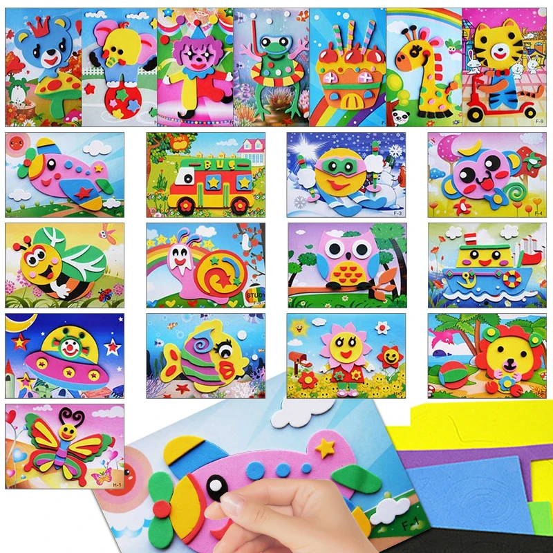 20PCS 3D EVA Foam Sticker Puzzle DIY Game Cartoon Animal Early Learning ...