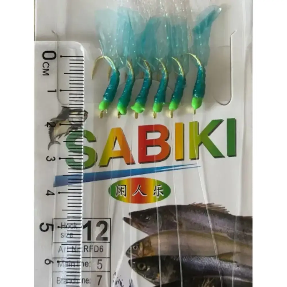 Enhanced Green Rubber Fishing Lures with Golden Tied Hooks