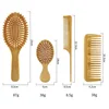 4 Pcs/set Hair Comb Set Eco-friendly Bamboo Wooden Air Cushion Massage Comb For Adult Children Wide Tooth And Pointed Tail Cmb 3