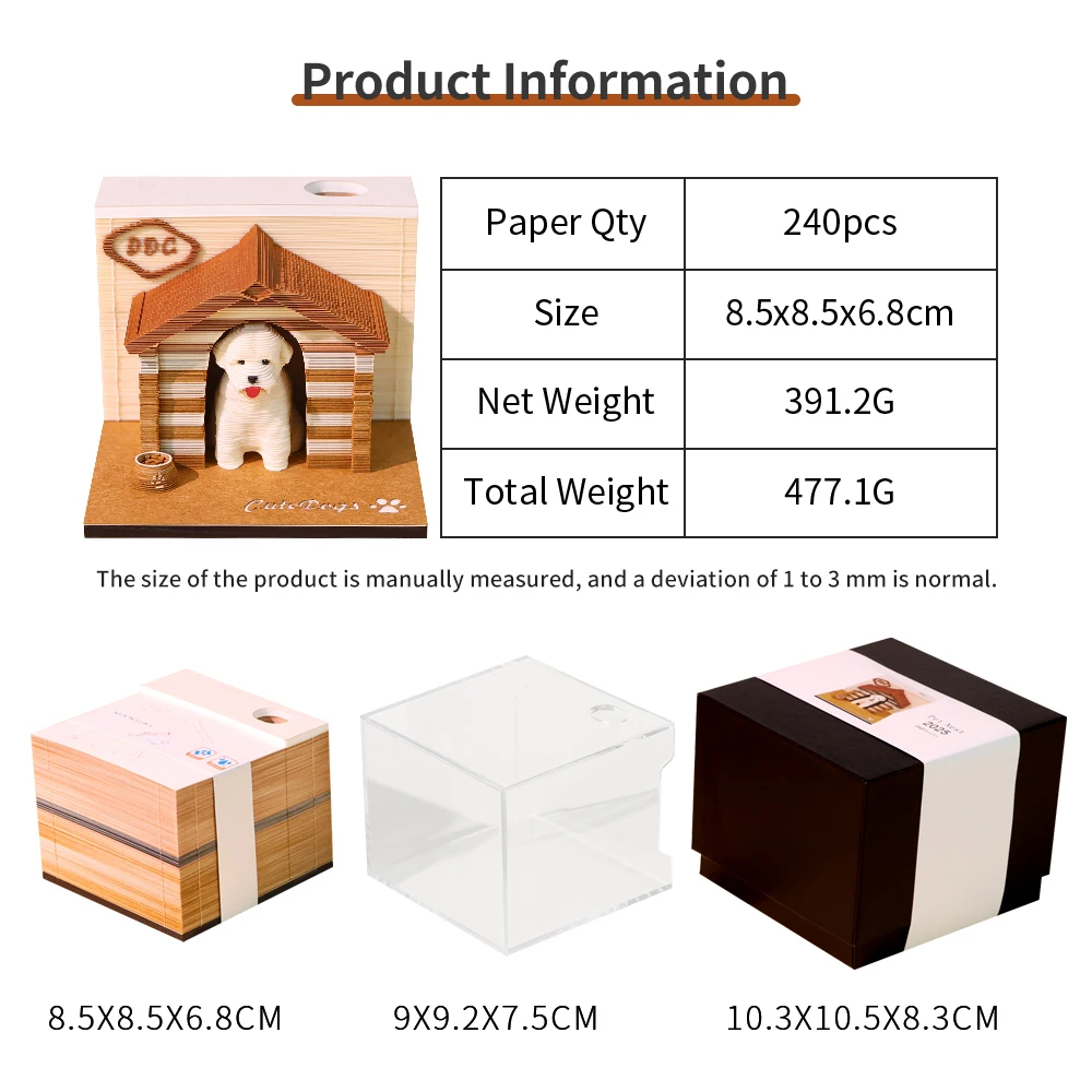 3D Kalender Mit LED Licht - Eulen Design Abreißkalender 2026