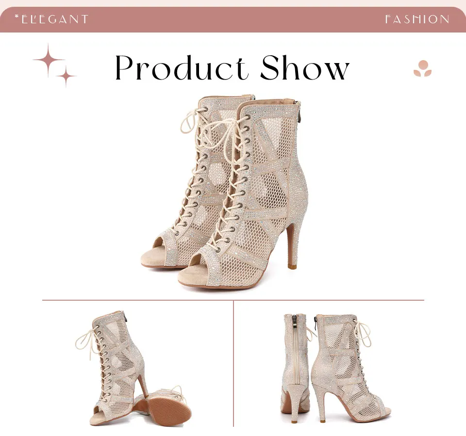blanc - Chaussures de Danse Latine à Talons Hauts – Modèle LUNA II Strass Styletto Noir - Couleurs Lagon