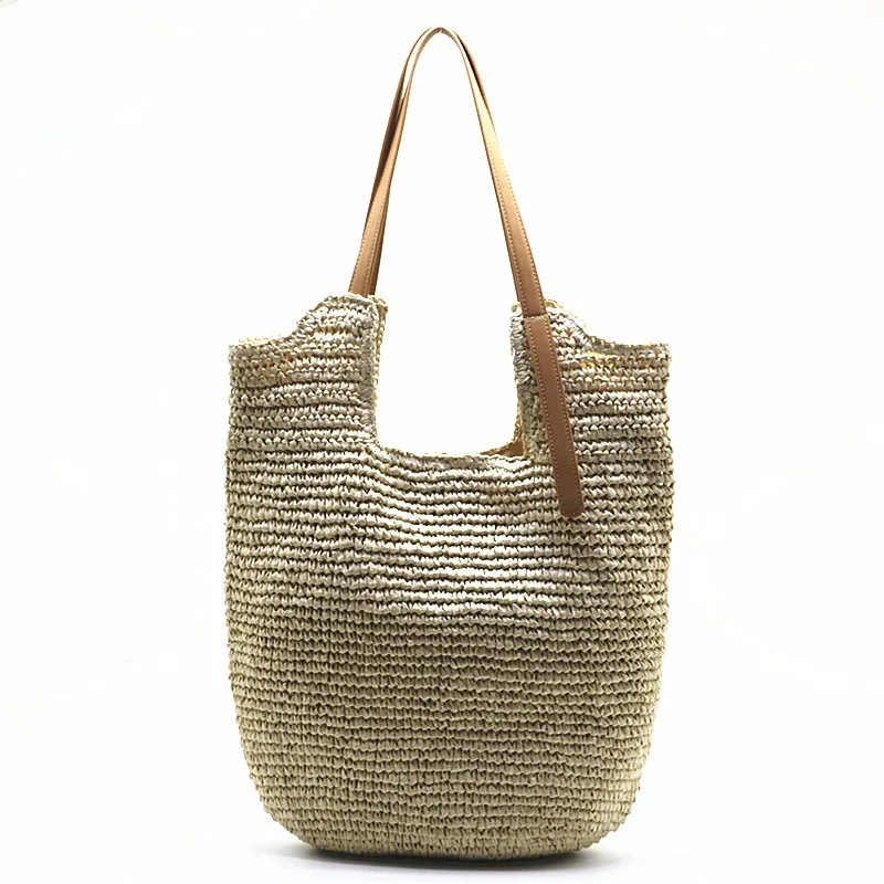 Spring and Summer Fashion Large Capacity Woven for Women 2025 New Single Shoulder Beach Bag Beach Vacation Tote