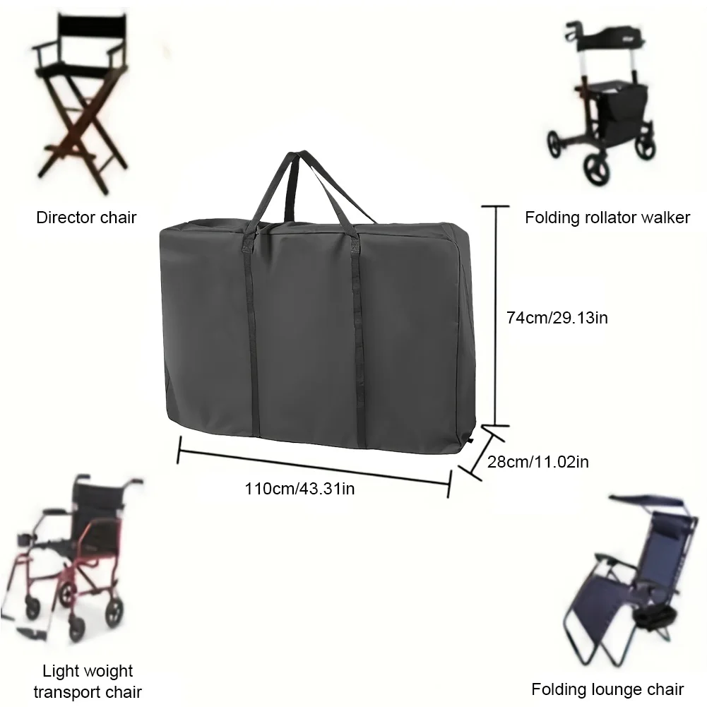 Oxford Cloth Storage Bag Reusable Wheelchair Protective Cover Large Capacity Chair Walker Bag for Beach Chair Camping Table