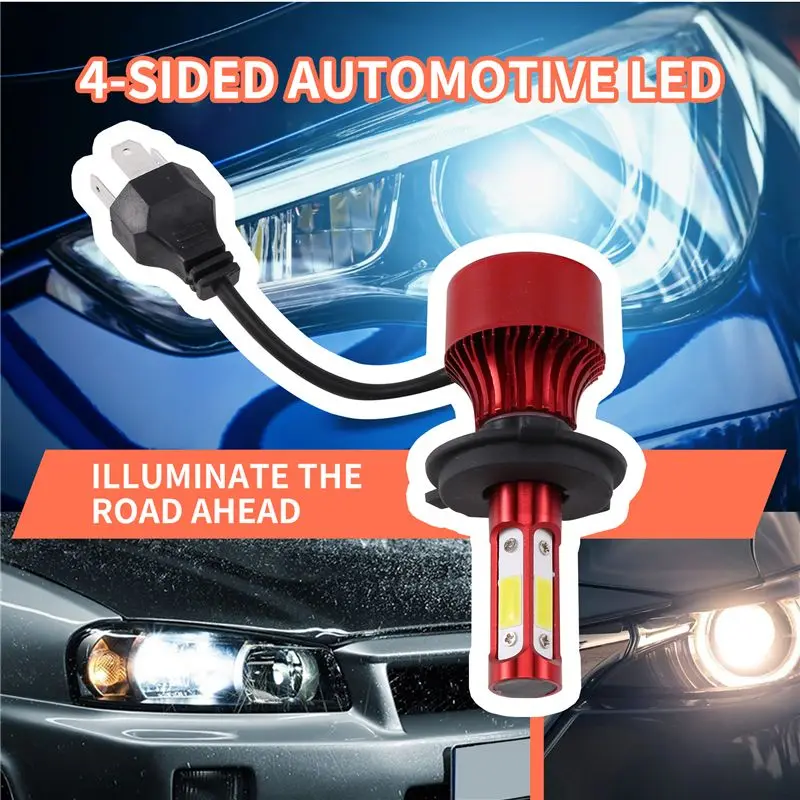 Classy-H4 Hb2 9003 2200W 330000Lm 4면 LED 헤드라이트 키트 Hi/Lo 전원 전구 6000K