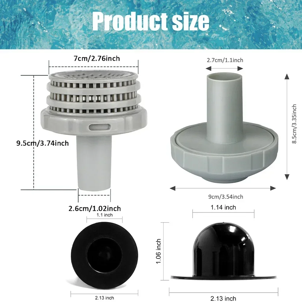 Kit De Conectores De Entrada/Salida Para Piscinas INTEX 32 Mm - Incluye Boquillas Y Rejillas De Filtro
