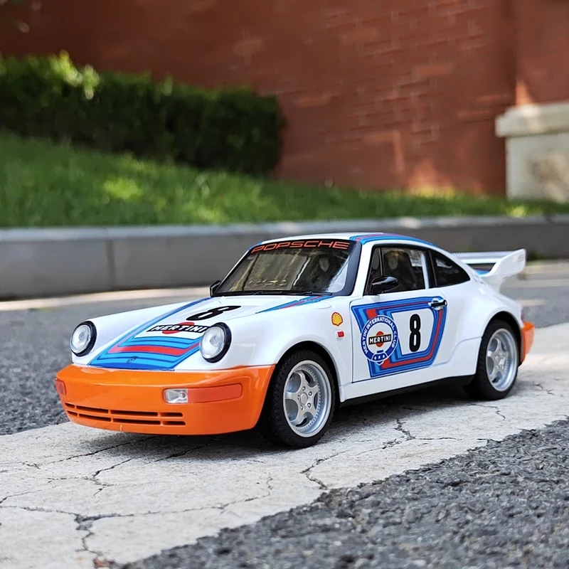 

1:24 Porsche 964 High Simulation Diecast Metal Alloy Model car Sound Light Pull Back Collection Kids Toy Gifts F588
