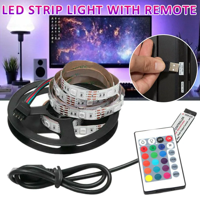 

Colorful Creative Home TV Background Lamp LED Strip Light Practical USB Recharge Decoration Lights Accessories