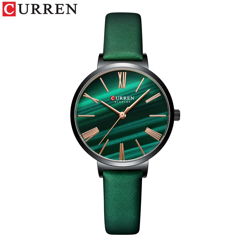 Ultra-Thin Quartz Ladies' Watch with Waterproof Leather Strap