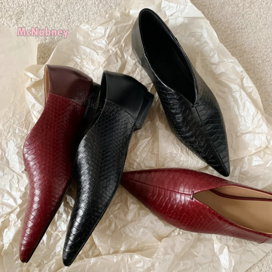 

Туфли-лодочки из крокодиловой кожи в стиле ретро, женские туфли с острым носком на низком каблуке, Свадебная обувь для вечеринки, новинка 2024