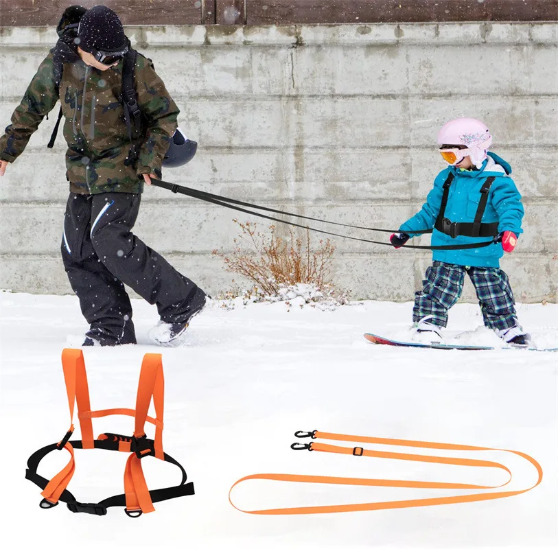 RiToEasysports Snowcraft Copilot Ski Trainer, Nylon D Hook Design Shock Absorbing Easy To Use Ski Safety Belt For Kids And Beginners