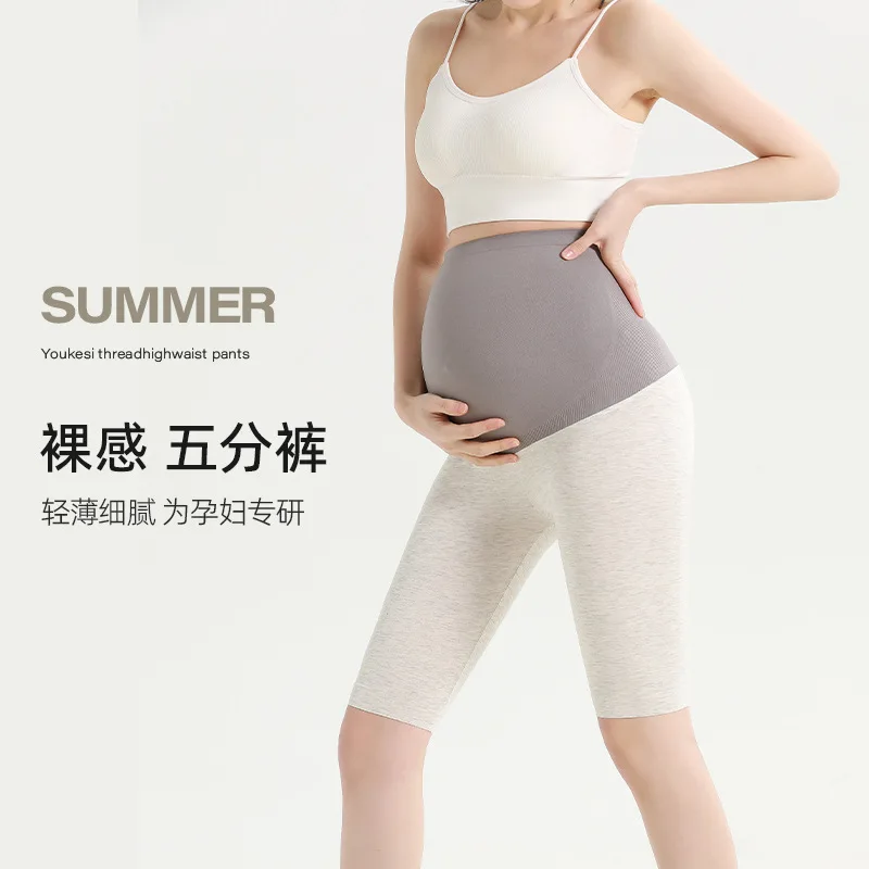 Pregnant Women Leggings Five-point Pants Wholesale Summer Spring New High Waist Abdominal Pants Large Size Pregnant Women Pants