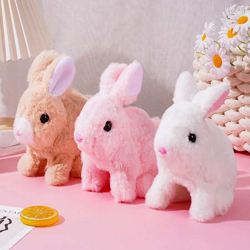 New Electric Plush Rabbit Pig Toy That Can Walk Bark And Move Its Ears Electric White Rabbit Pig Toy For Children'S Home Play 5