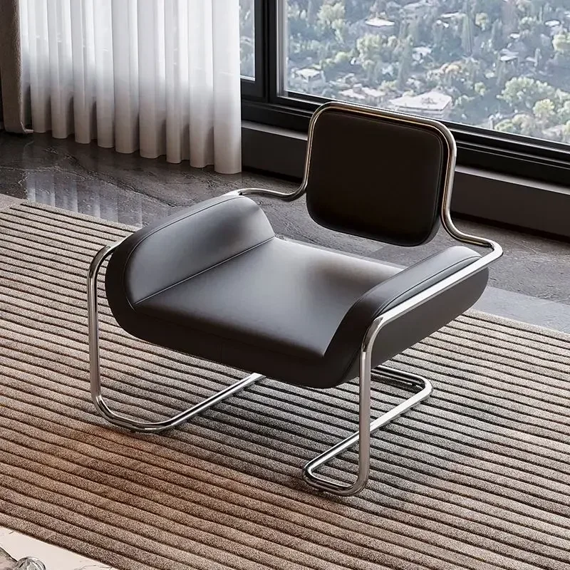 Nordic Designer Medieval Stainless Steel Light Luxury Minimalist Living Room Reception Leisure Single Chair Special-shaped Chair
