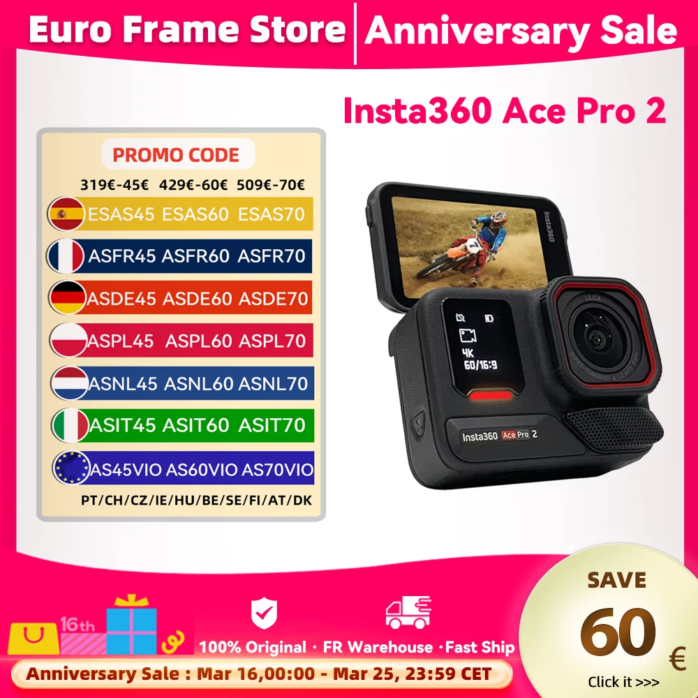 Wodoodporna kamera akcji Insta360 Ace Pro 2 z EU za $372.65 / ~1419zł
