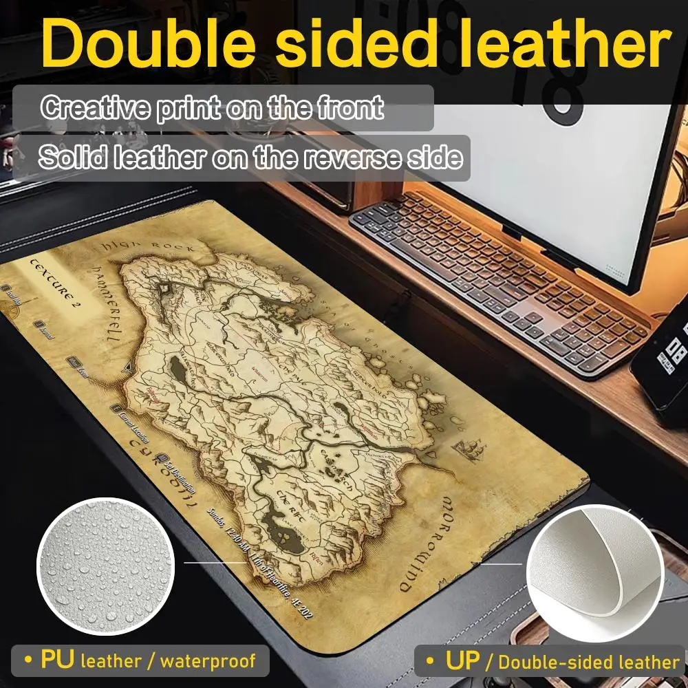 

PU Leather XXL Mouse Pad Double-sided Waterproof Soft Durable Comfortable Dark Souls Map Mouse Pad Touch Desk Mat Large Mousepad
