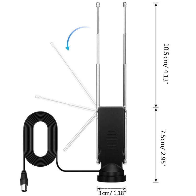 Portable Indoor Antenna Compact and Lightweight Aerials Television Antenna for Enjoy Clear Digital Reception