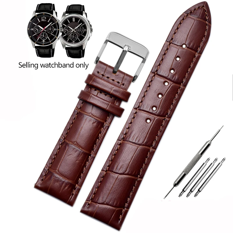 Premium Cowhide Leather Watch Strap - Business Style Bracelet, Available in 18mm, 20mm, 22mm