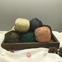 50g New Selling Pure Silk Glitter Yarn Gold Silver Hollow Thread DIY Hyunya Bag Bear Crochet Doll Knitting Yarn Hand Woven Gift 1
