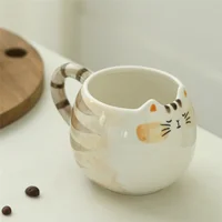 1pc cute ceramic cup, cat shaped mug, 380ml/13oz milk, coffee, and water cups 2