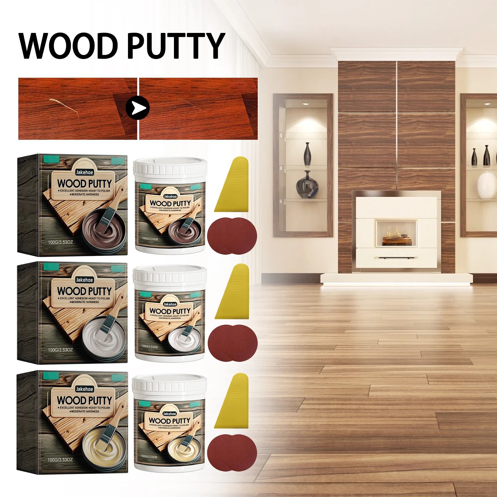Wood Putty Brown Hole Crack Repairing Wood Grain Filler Wooden Furniture Floor Repair Paste Office Desk Cabinet Scratch Remover