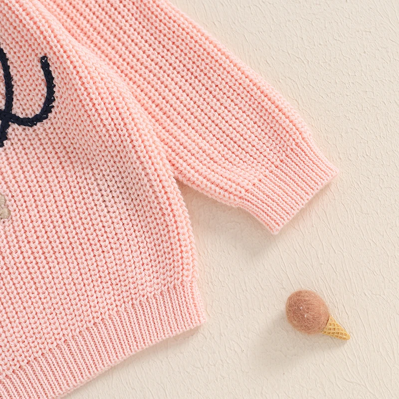 FOCUSNORM 5 Farben Herbst Winter Baby Jungen Mädchen Geburtstag Pullover Brief Stickerei Warme Gestrickte Langarm Pullover Strickwaren – Detail 20