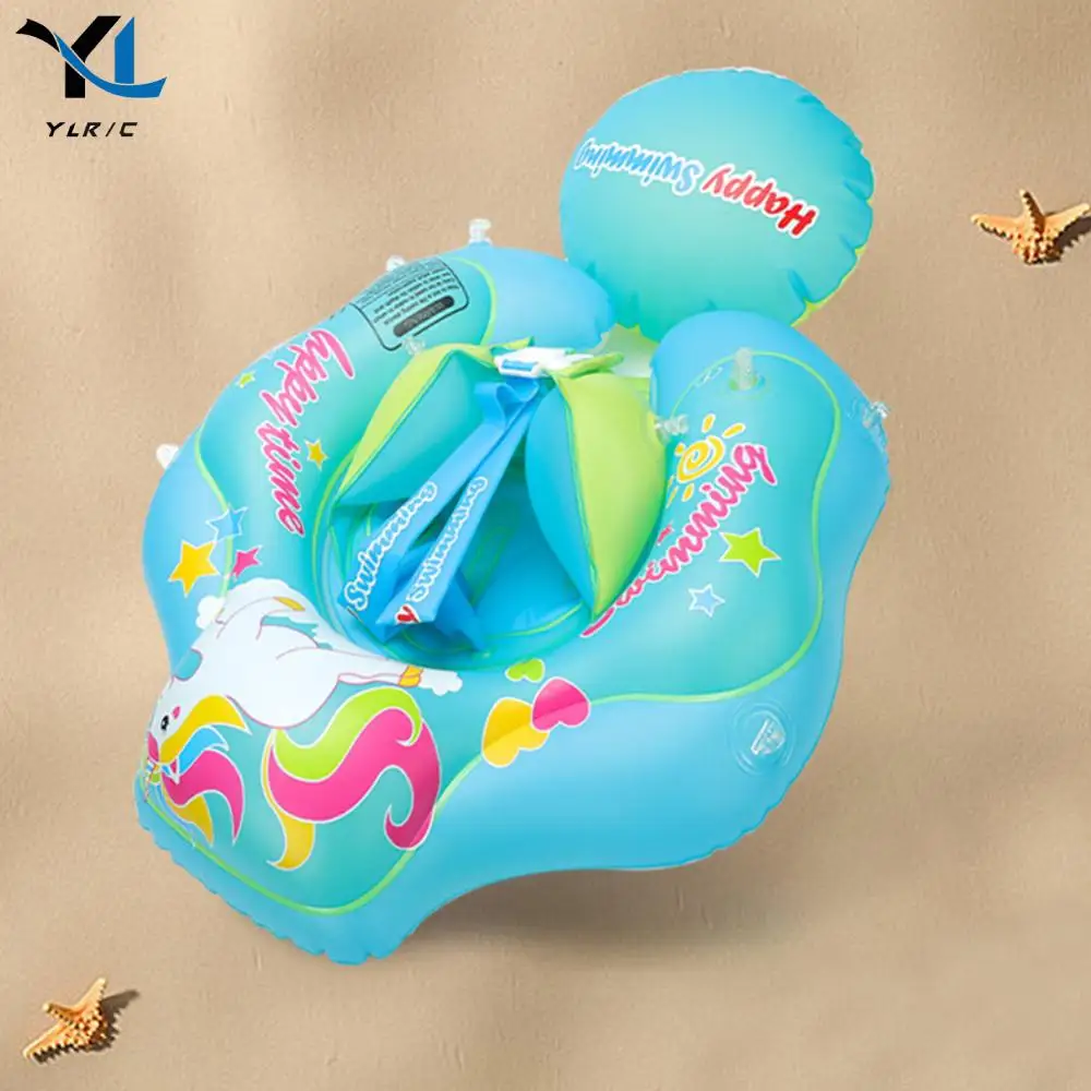 Baby Swimming Ring Inflatable Swim Ring with Sunshade Beach Water Toys Kids Seat Infant Floating for Kids Toddlers
