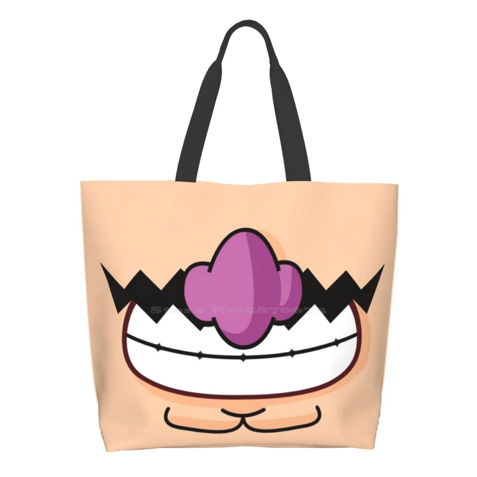 Wahhh-Rio Ladies Casual Handbag Tote Bag Riutilizzabile Grande Capacità Wario Villain Evil Baffi Videogiochi Retrò Aimles