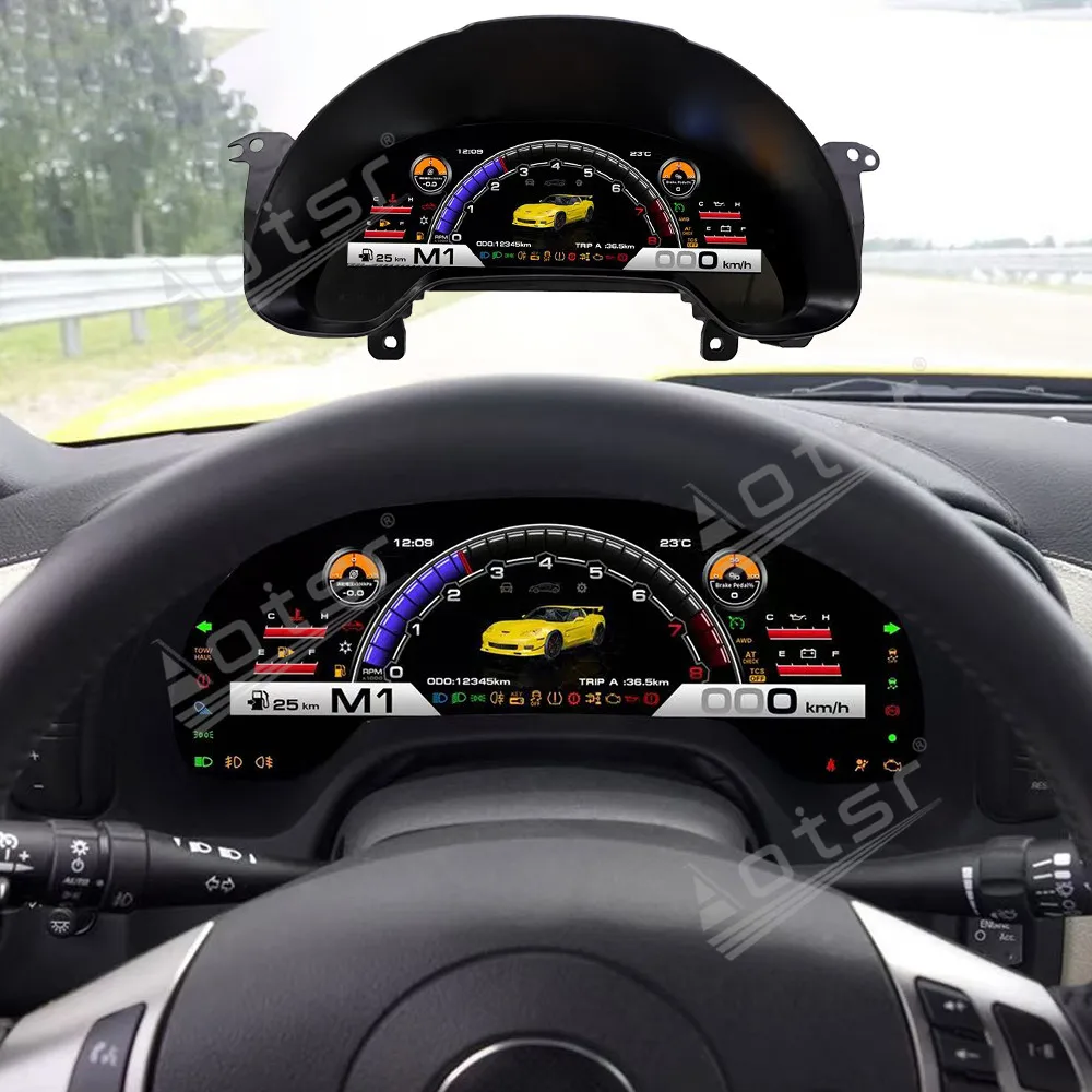 Panel de Instrumentos Digital LCD para Chevrolet Corvette C6, Cabina Virtual, Velocímetro, Indicador de Tablero, Accesorio de Modificación de Automóviles 4
