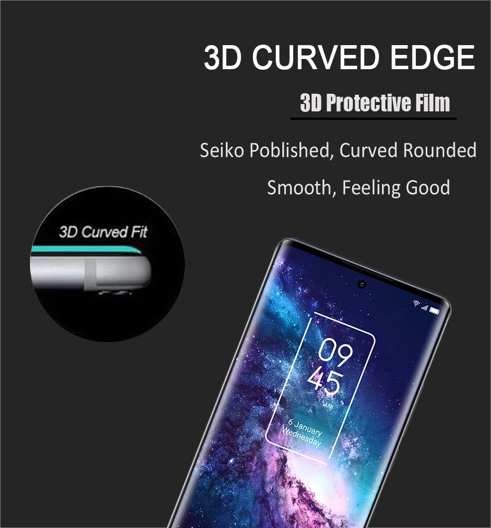 Vetro temperato a copertura totale per TCL 20 Pro 5G proteggi schermo 3D pellicola protettiva per TCL 20R 5G/TCL 20/TCL 20S/TCL 20L/TCL 20L + - immagine 2
