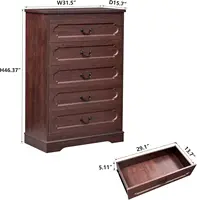 Dresser for Bedroom Farmhouse Cherry Wood Chest of Drawers for Bedroom Dresser, Rustic Wide Drawers Dressers 3