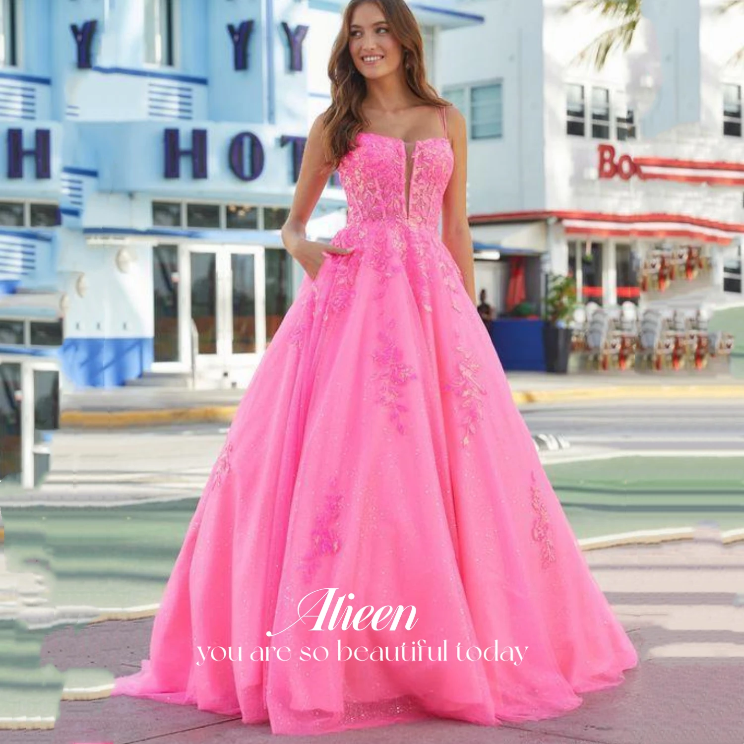 Aria Romance Women's Shimmering Sequin Halter Maxi Gown - Luminous Apricot Red-Carpet Dress main image 1