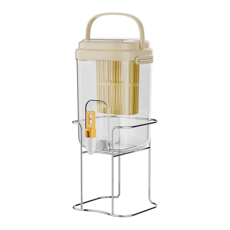 Refrigerator Water Dispenser with Tap -  Plastic Pitcher for Iced Tea & Fruit Infusion, Heat-Resistant Beverage Container