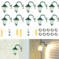 10 Piece Model Wall Lamps LED Street Lamps 1-Flame For H0 Houses Building Set Model Garden Decor Wall Lights Model Accessories 2