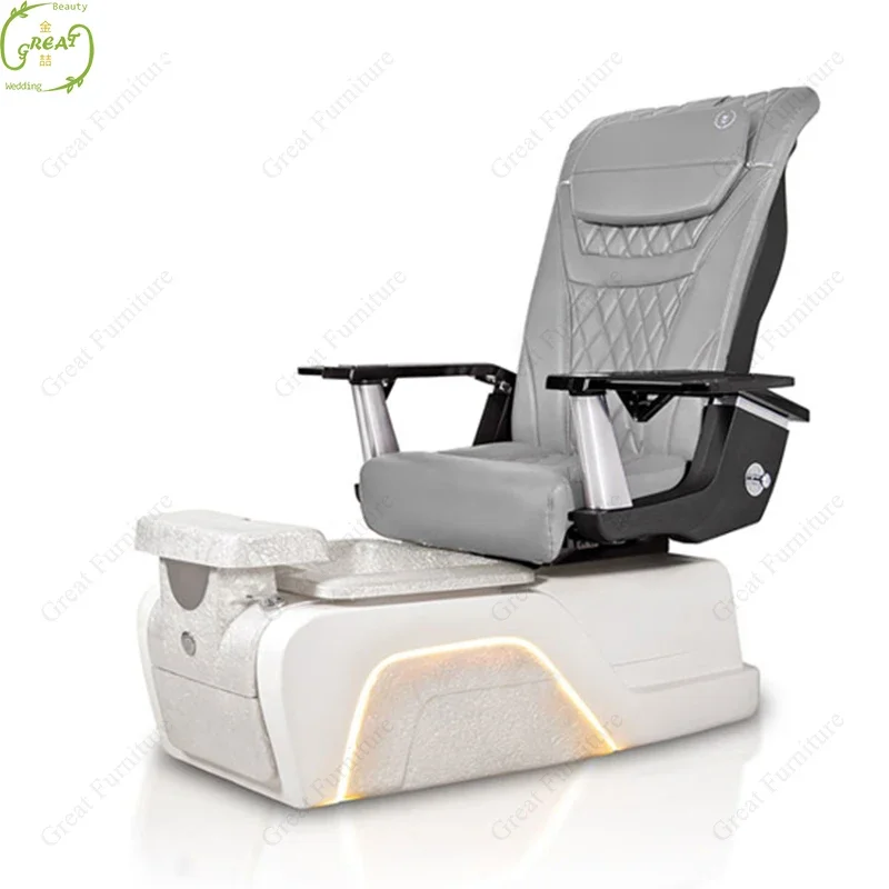 High End Modern Beauty Salon Foot Spa Chair Luxury Electric Massage Pedicure Chair With Led Lighting