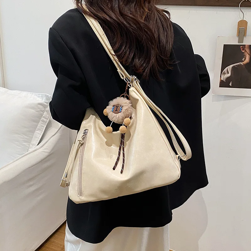 Women's Autumn New Style Big Tote Bag Simple Elegant Shoulder and Large Capacity Backpack
