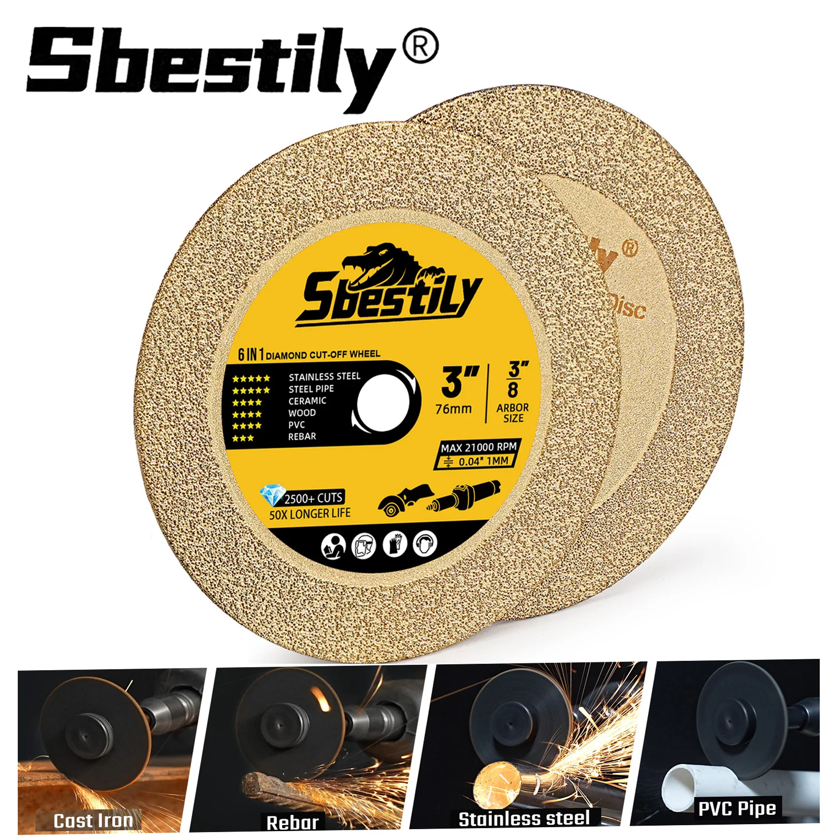 76mm Circular Cut-Off Wheel 3" Grinding Disc Mini Circular Saw Blade For Cutting Metal Stainless Steel Pvc Wood Glass Ceramic