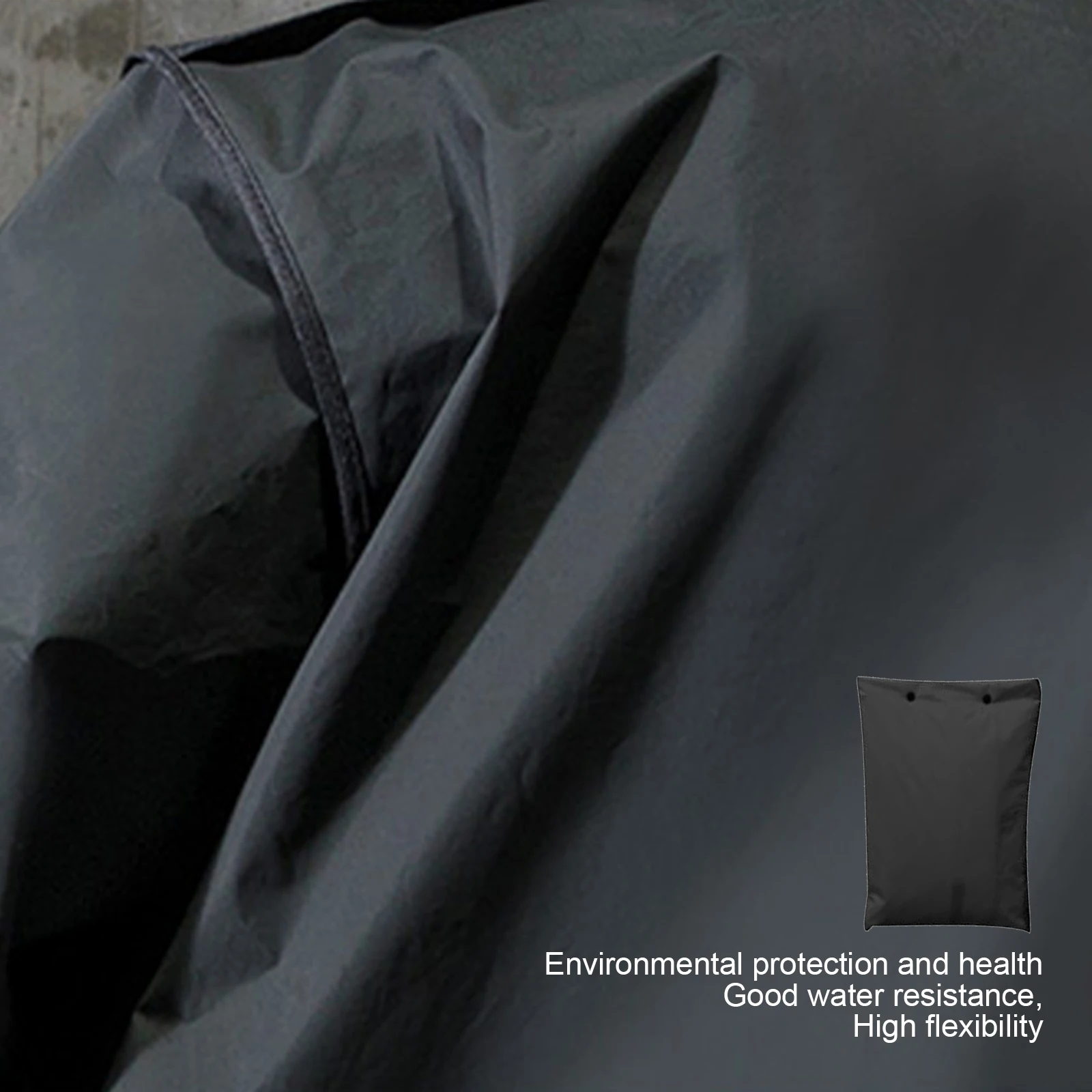 

Black Motorcycle Raincoat Women/Men Zipper Hooded Poncho Motorcycle Rainwear Long Style Hiking Environmental Rain Jacket XL/XXL