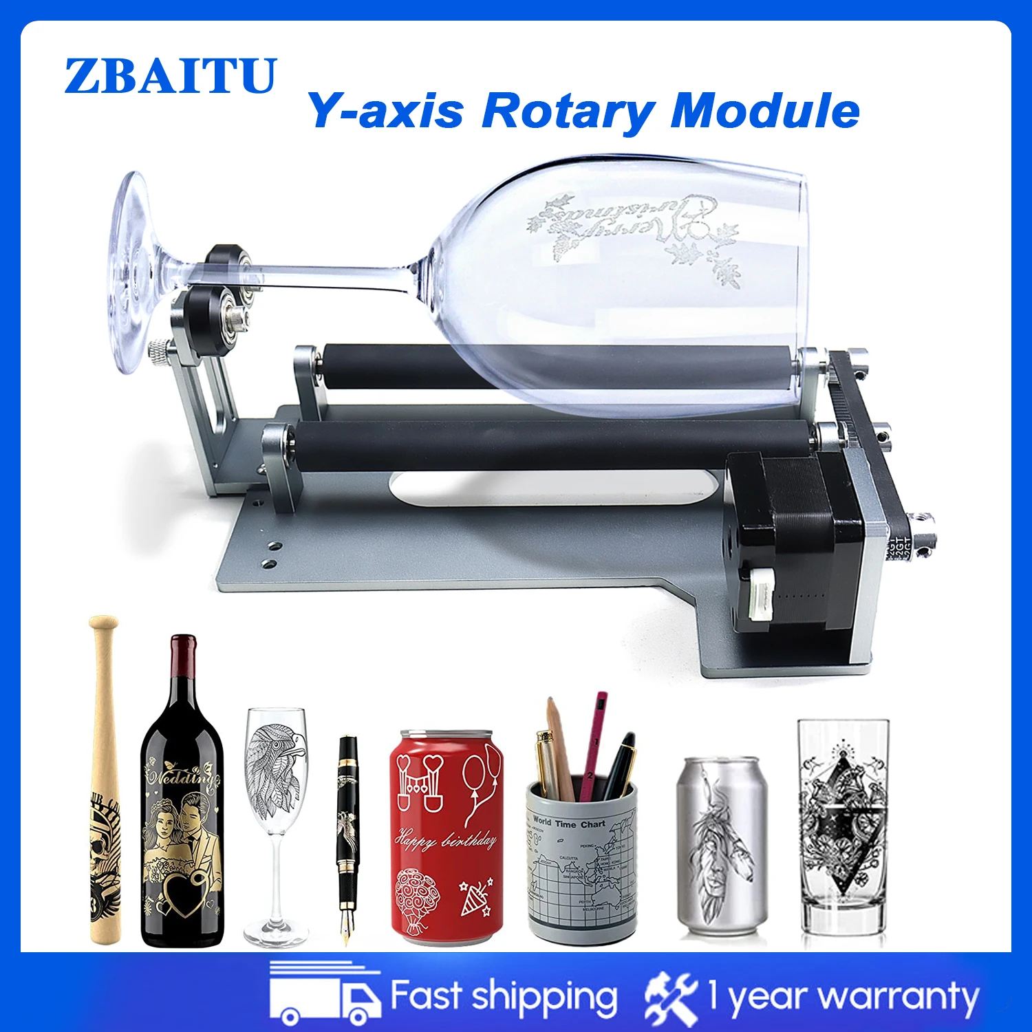 ZBAITU Engraver Rotary Roller 360° Laser Engraving Machine Y axis
