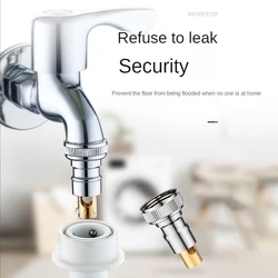 Tap Joint 1/2ïžFemale Faucet Adapter Connect Washing Machine Inlet Pipe with Check Valve Falling Off Automatic Water Stop