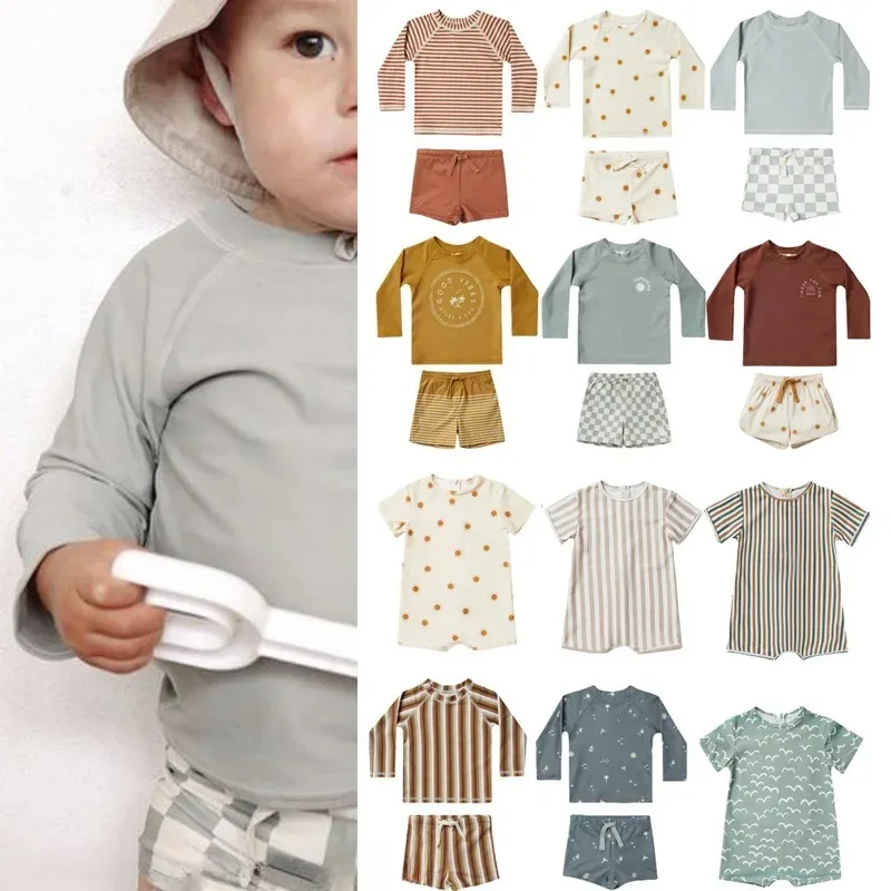 UPF 50+Baby Boys Girls Swimwear RC Fashion Cartoon Children's Swimsuit Set Quick Drying Sunscreen New Summer