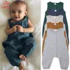 2019 Baby Clothes Solid Cotton Linen Baby Summer Romper Sleeveless Striped Newborn Baby Jumpsuit Outfit Romper For Toddler #GY 1
