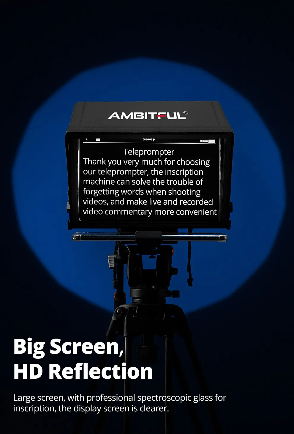 T14 Big Screen Teleprompter Professional Interview Foldable Camera Teleprompter,