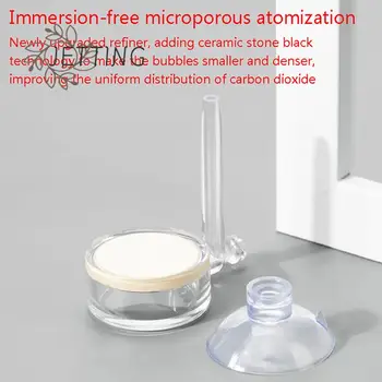 Atomizzatore CO2 per acquario purificatore diffusore di CO2 trasparente materiale PC integrato atomizzatore di CO2 per acquario con piastra in ceramica speciale