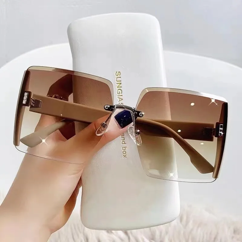 Tanio Nowe luksusowe ponadgabarytowe okulary przeciwsłoneczne plażowe popularne