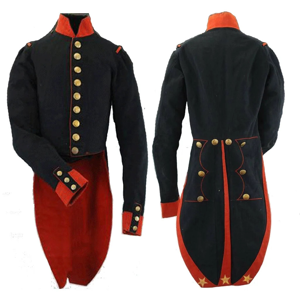 MensSpecialMilitaryCosplayCostumeBlackJacketRetroCivilWarHussarCostumeCoatCustom