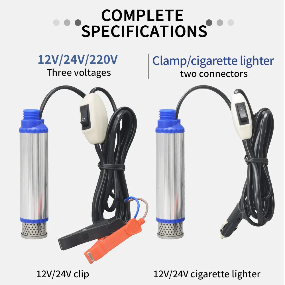 260W 180W 100W electric pump portable pumping diesel oil water wine transfer pump camping fishing submersible car 12V 24V oil transfer pump oil pump submersible electric pump water transfer pump electric pump