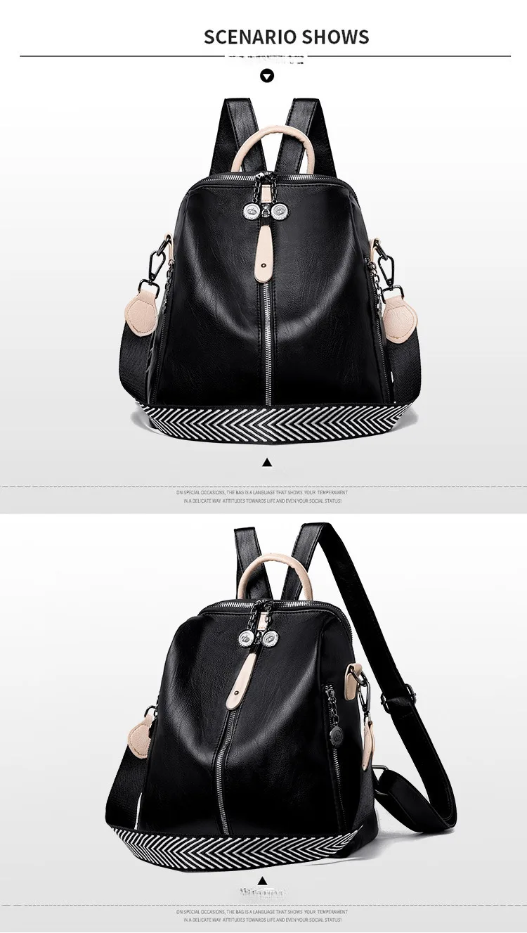 2024 Spring/Summer New Trendy Korean Edition Fashion Multi functional Soft Leather Backpack Large Capacity Women's Travel Bag_desvips.com