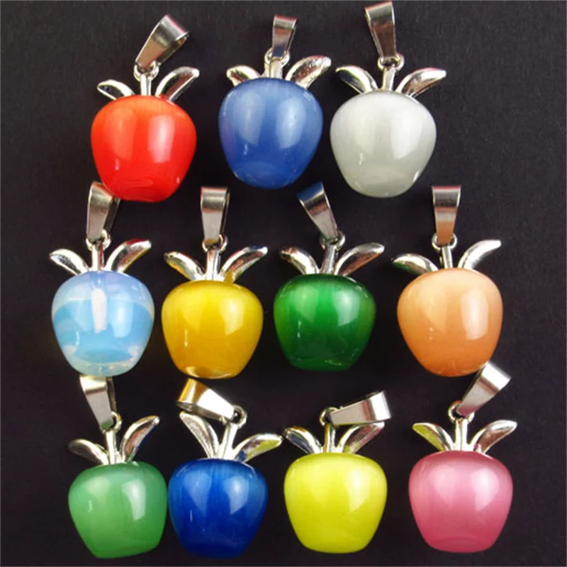 

10 шт./партия, подвески в виде яблока с опалом